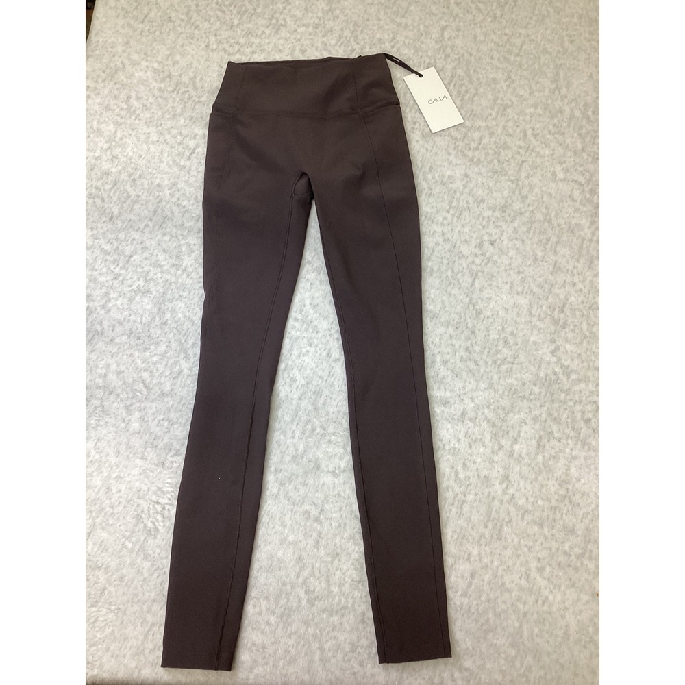 CALIA Essential High-Rise Leggings Smokey Plum Ribbed Wicking XS NEW